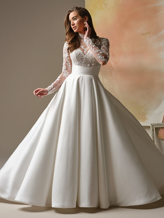 knee length dresses for ladies Nox Anabel JE1026L Prom Dress - White/Nude main image 0