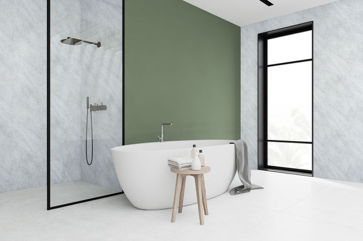Strom-1M-Zest-Panel-LM1008-Bathroom-with green-accent-wall