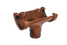 Half RoundGutterHalf Round running OutletBrown