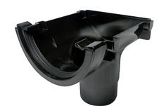 Half RoundGutterHalf Round Stopend OutletBlack