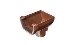 SquareGutterStop End OutletBrown