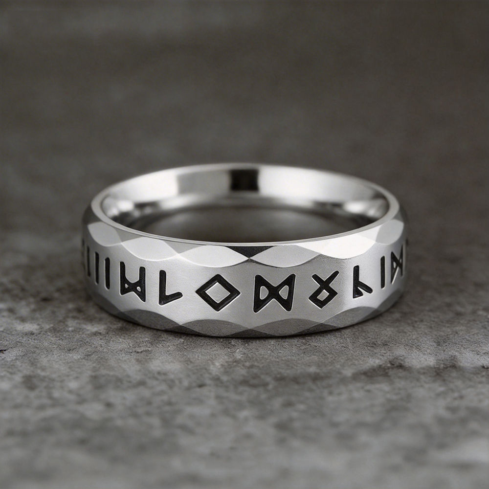 SUNFLOWERZHU Wholesale Men'S Stainless-Steel Rings Punk Viking Rune Men Rings Be
