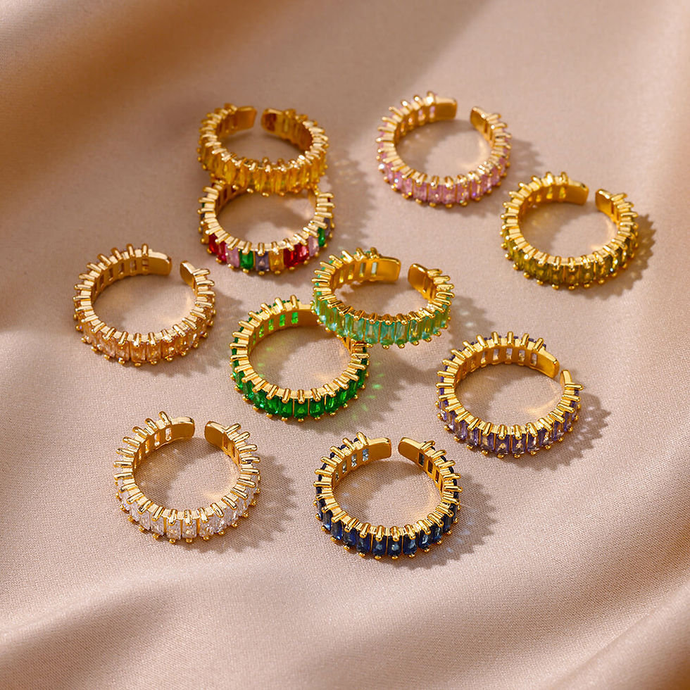 Thumbnail: Anillos Gold Color Cubic Zirconia Chic Rings For Women 2025 Punk Elegant Wedding