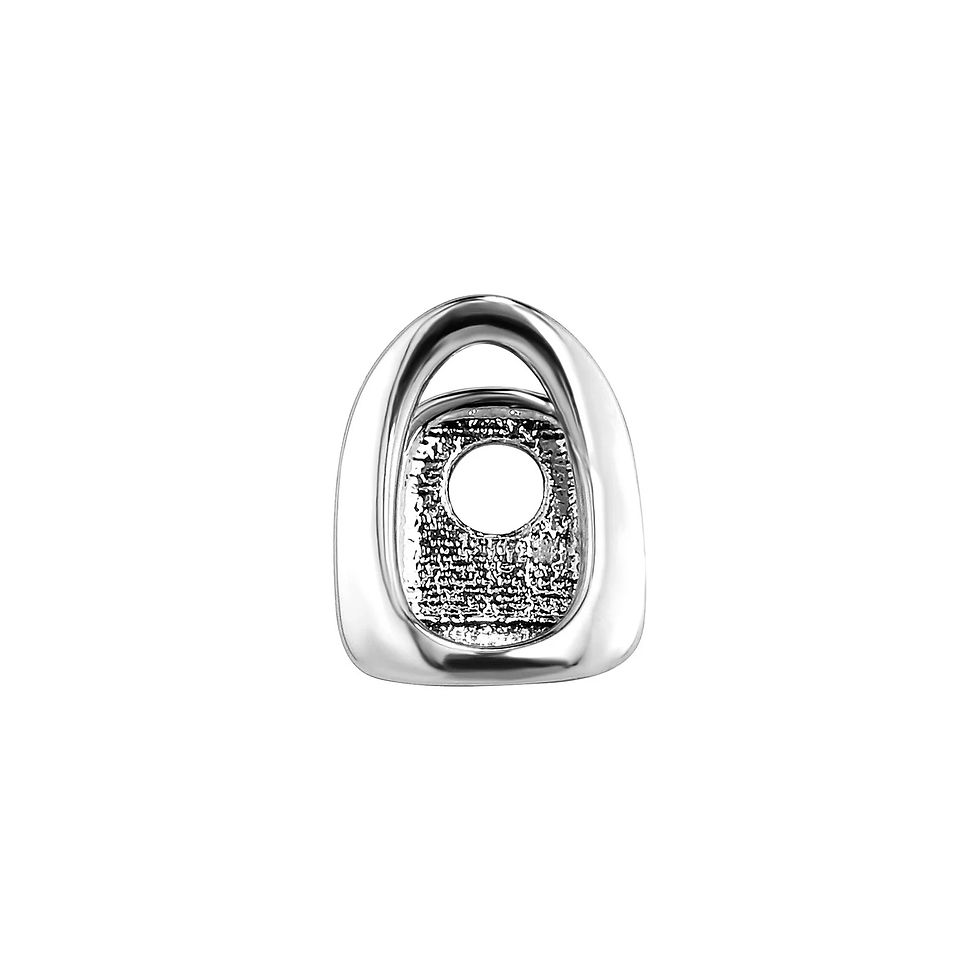 Thumbnail: Gold Color Metal Hip Hop Rapper Single Shackle Teeth Grillz Cap Top Bottom Denta