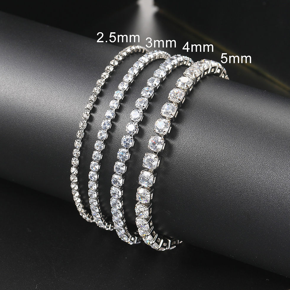 Thumbnail: Hip Hop Iced Out 3/4/5mm Crystal Tennis Bracelet for Men Homme Trendy Punk Zirco