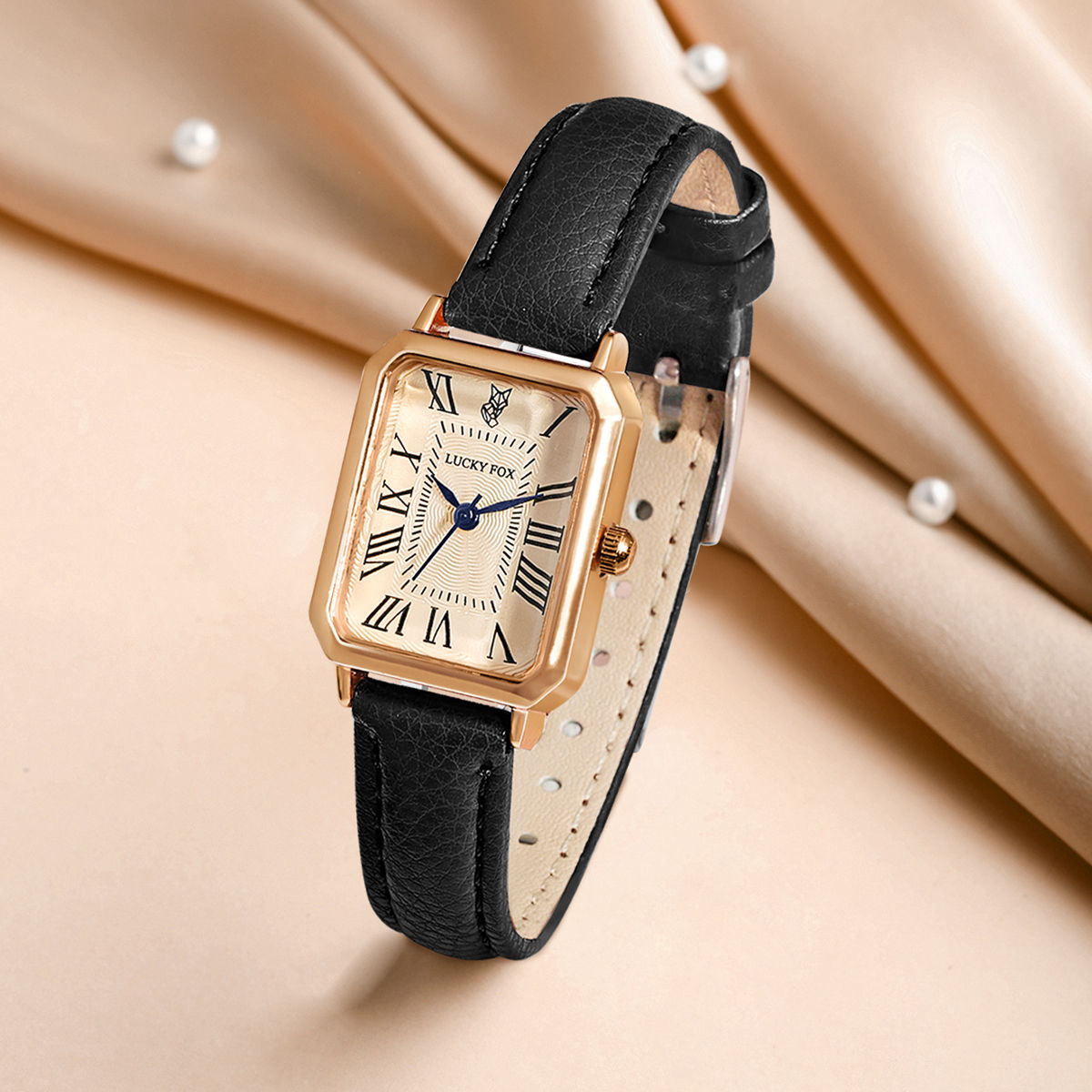 Fashion Retro Digital Dial Casual Watches Square Leather Strap Fashionable Clock