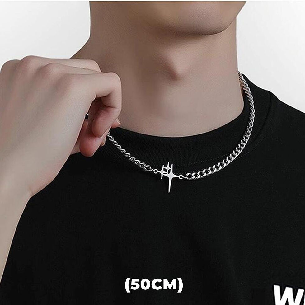 Thumbnail: Hip Hop Zircon Star Double Layer Necklace For Men Women Trend Charm Titanium Ste