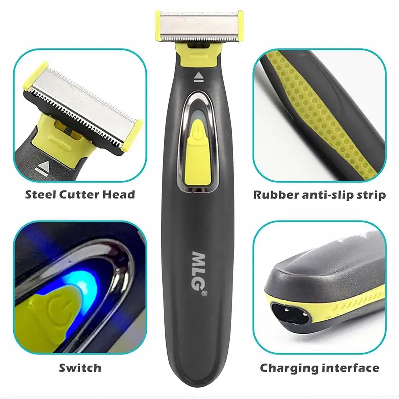 Thumbnail: MLG Electric Shaver For Men and Women Portable Full Body Trimmer USB T Shaped Bl