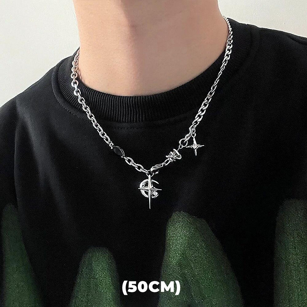 Thumbnail: Hip Hop Zircon Star Double Layer Necklace For Men Women Trend Charm Titanium Ste