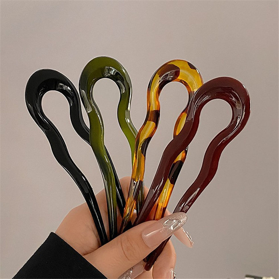Thumbnail: U-Shaped Tortoiseshell Acetate Hair Fork Pin