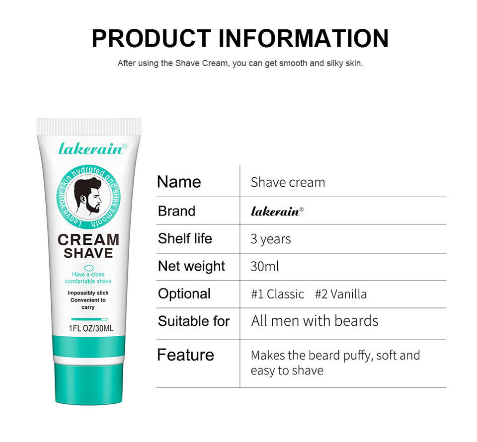 Thumbnail: 30g Moisturizing Mens Shaving Cream Soft Beard Reduce Friction Comfortable Shave