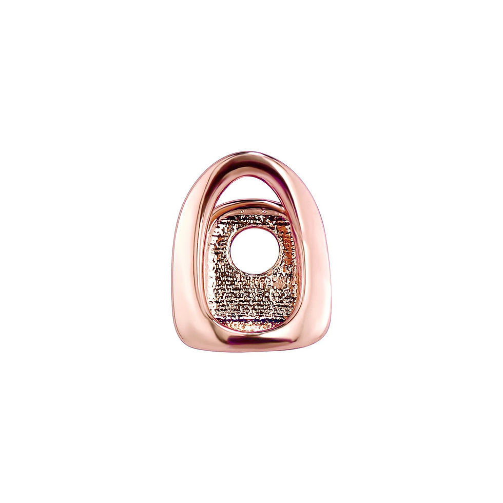 Thumbnail: Gold Color Metal Hip Hop Rapper Single Shackle Teeth Grillz Cap Top Bottom Denta