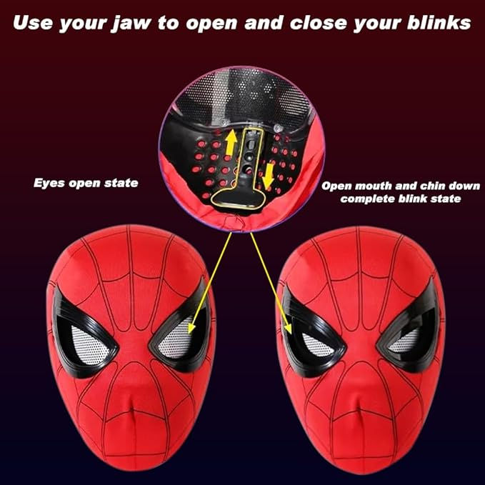 Thumbnail: 3D Spiderman Mask with Moving Eyes Jaw Motion Activated Blinking Eyelid