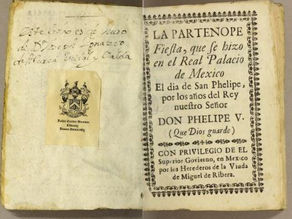 Titlepage of libretto of Zumaya's opera 'Partenope', 1714