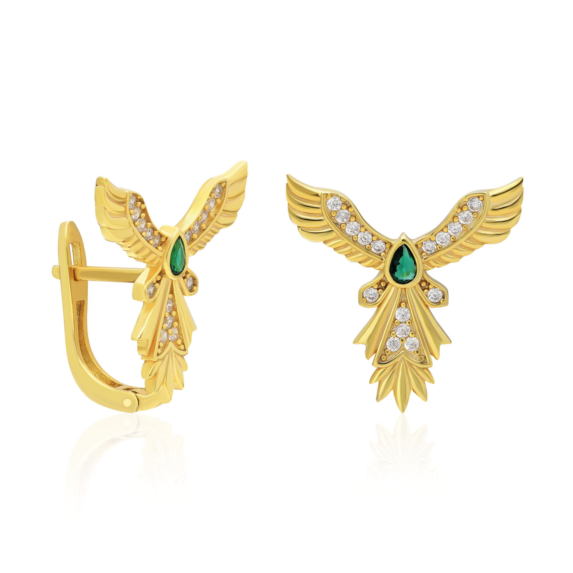 925 Ayar Gümüş Anka Kuş Küpe