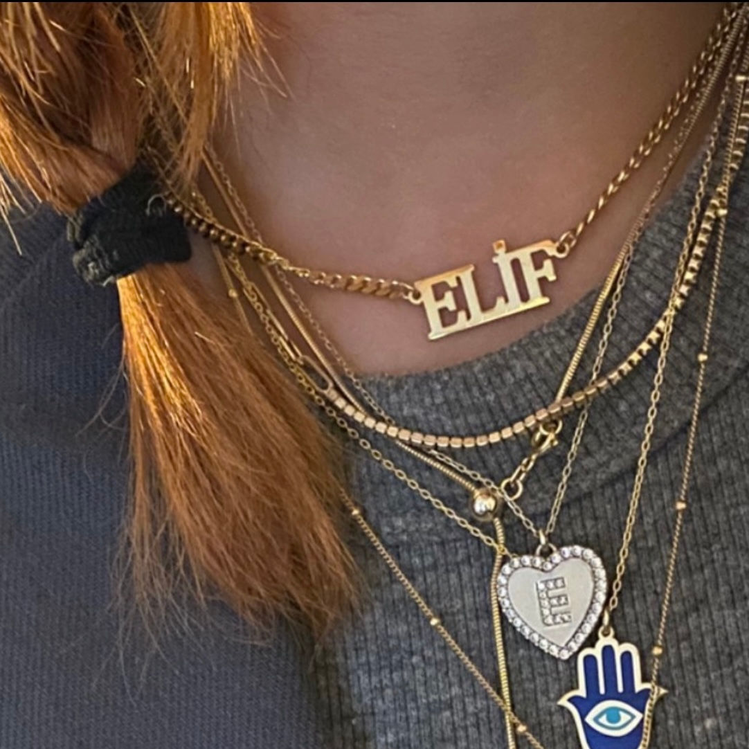 925 Ayar Gümüş Unisex İsim Kolye