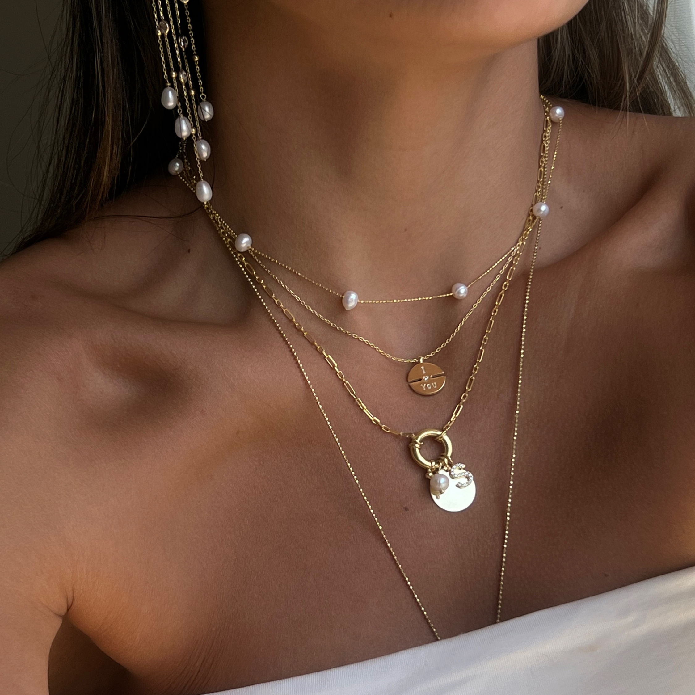 925 Ayar Gümüş İnci Kolye