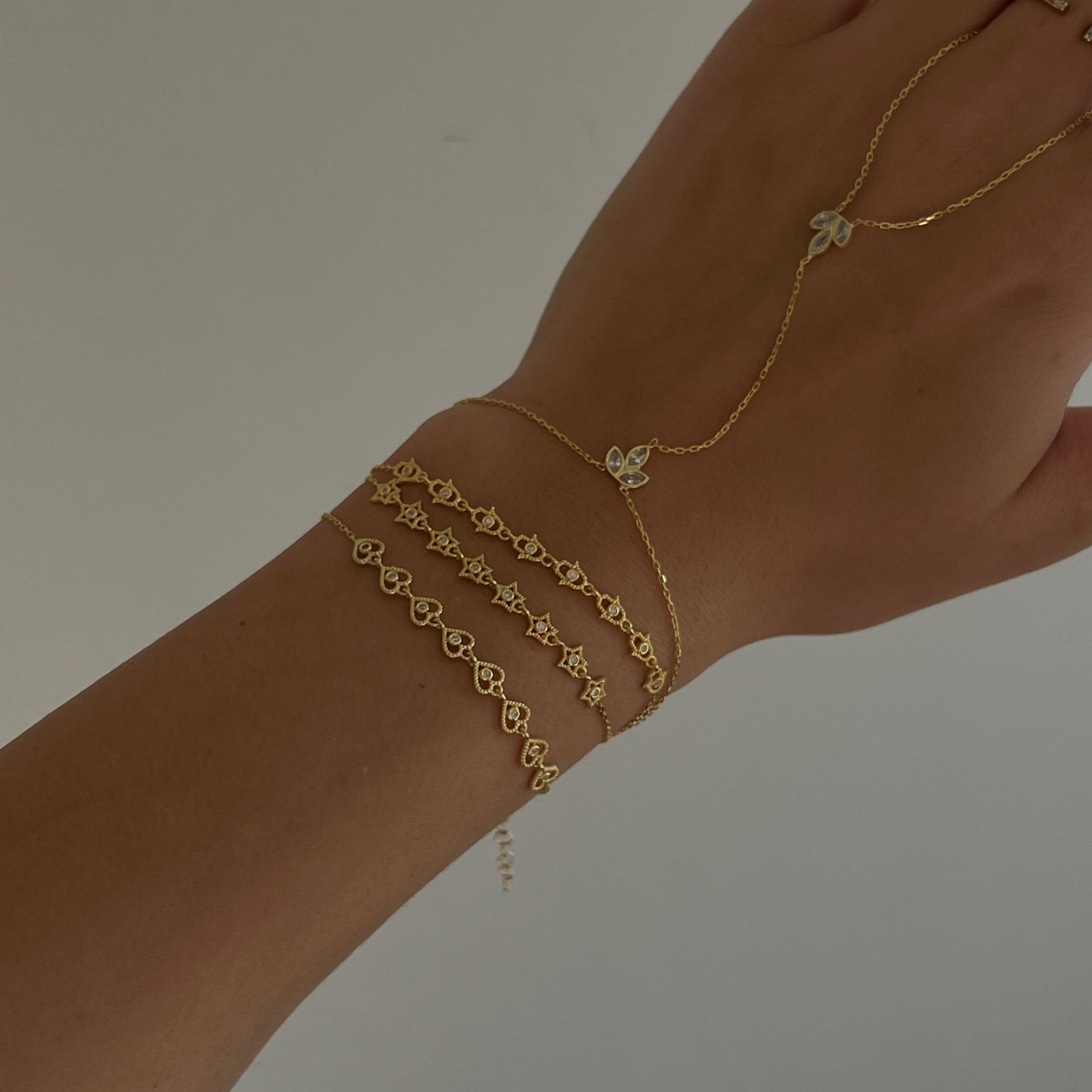 925 Ayar Gümüş Kalp, Yıldız Ve Fatmana Seçenekleriyle Bileklik