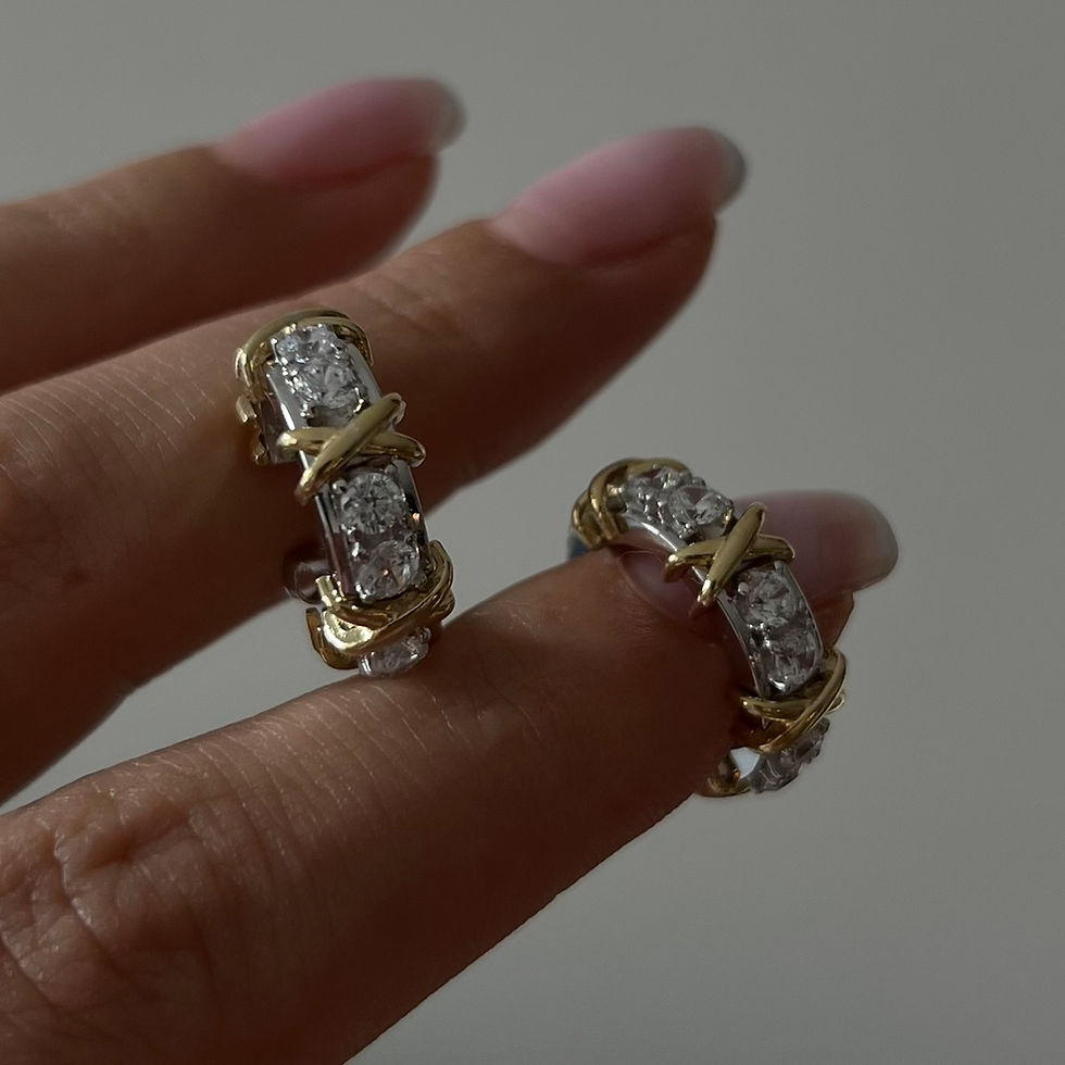 Küçük resim: 925 Ayar Gümüş Büyük Taşlı Küpe