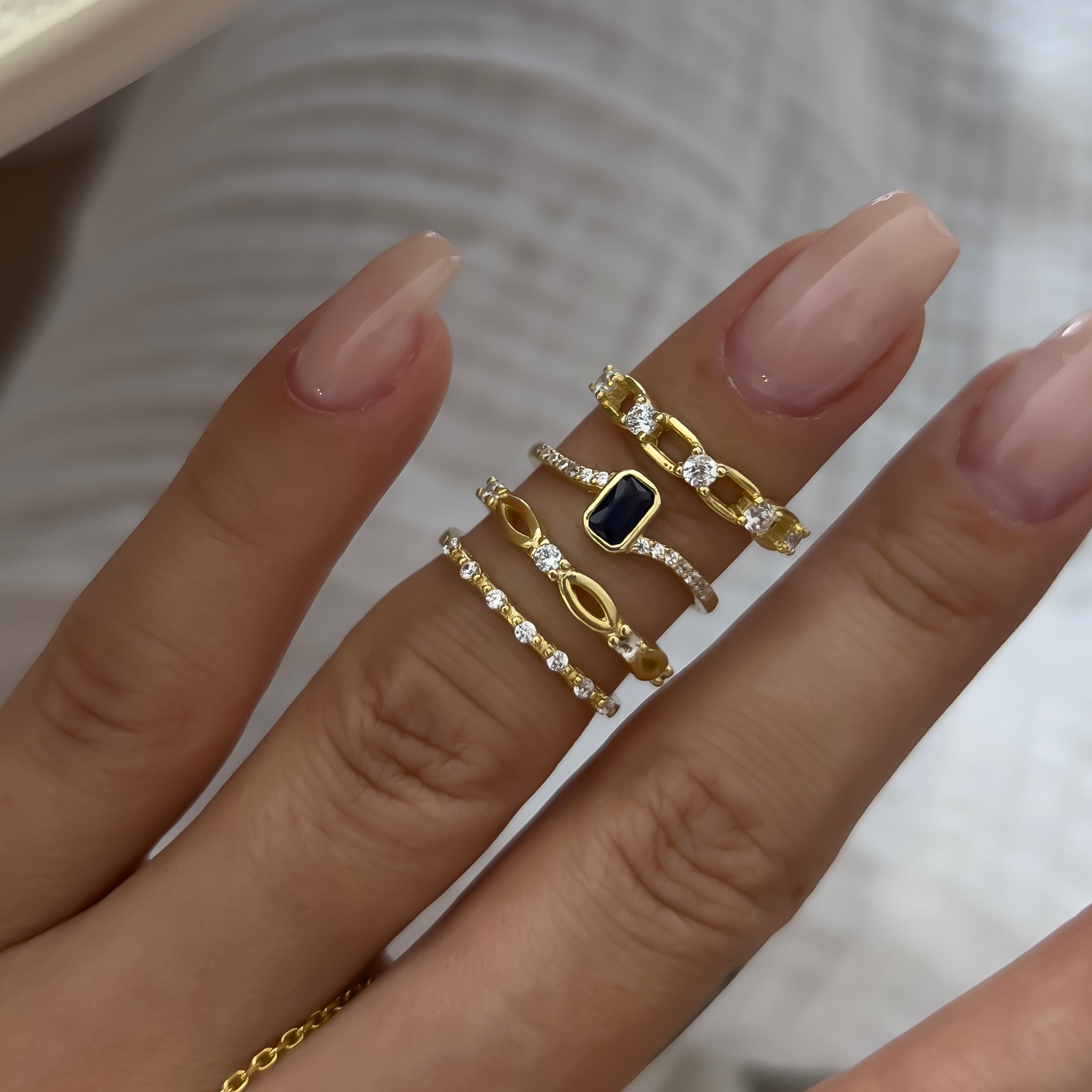 925 Ayar Gümüş Minimal Ayarlanabilir Yüzükler