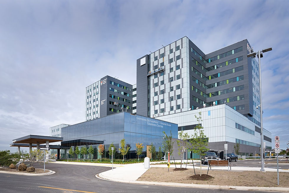 Modern hospital building exterior
