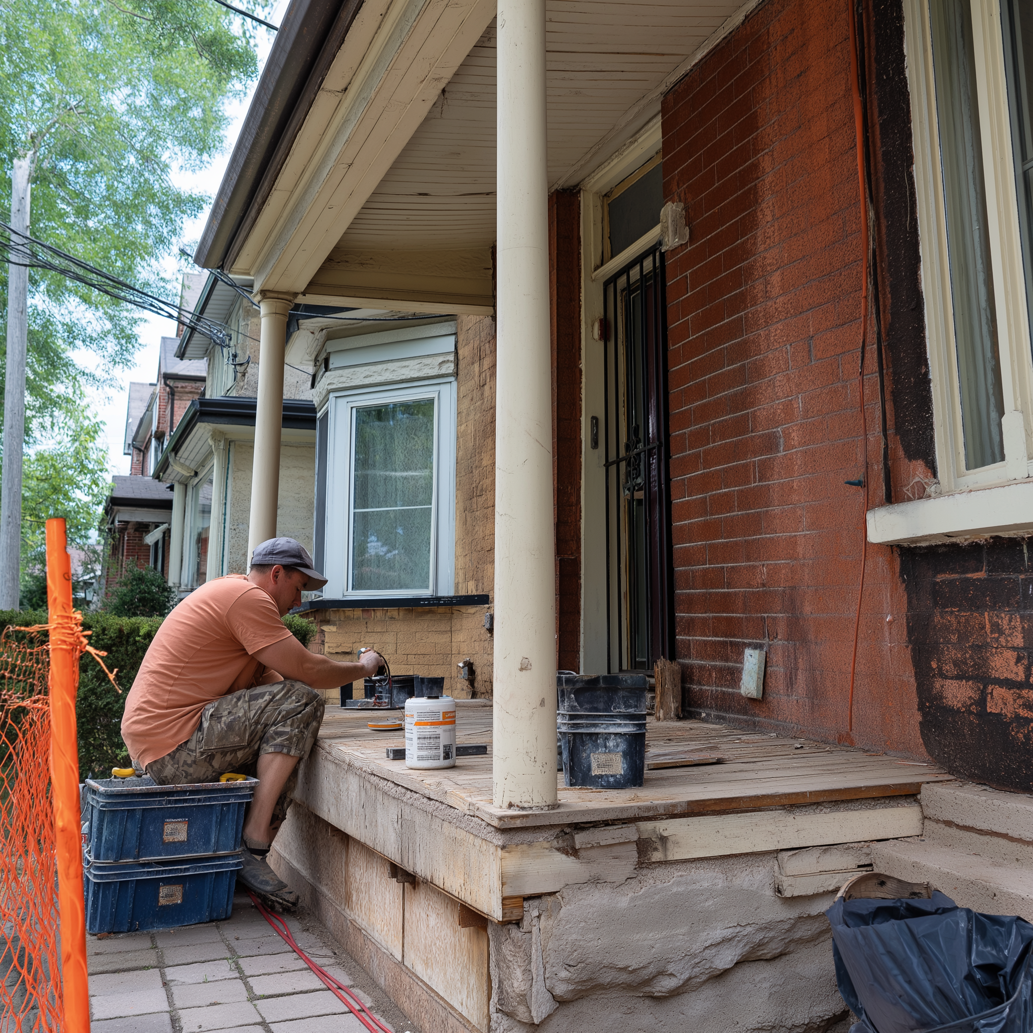 Porch & Step Repair work by Monarch Masonry