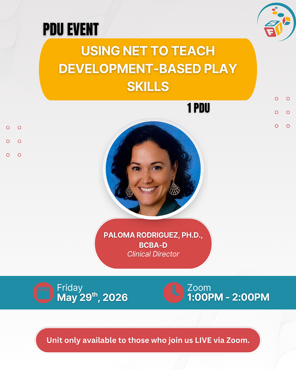 Using NET TO TEACH DEVELOPMENT-BASED PLAY SKILLS