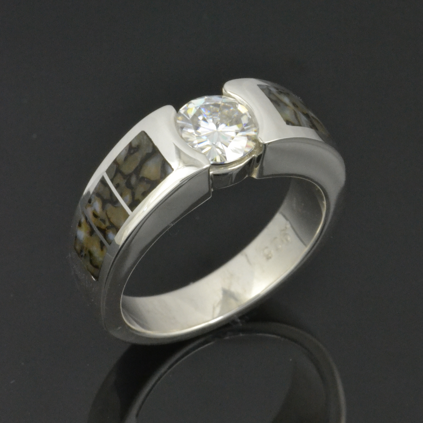 Dinosaur bone engagement ring