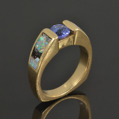 Opal inlay ring repair by The Hileman Collection
