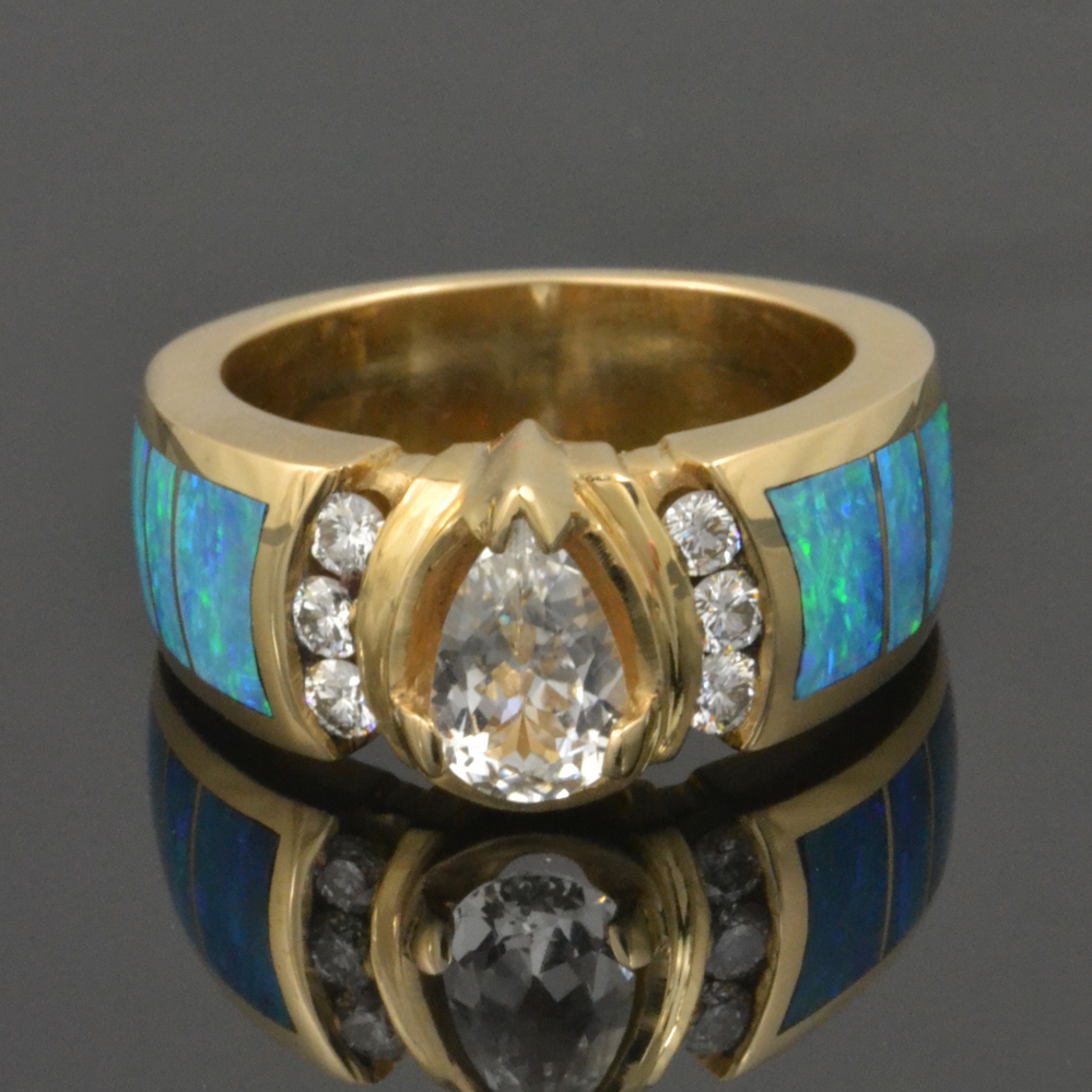 Australian Opal Rings Opal Inlay Rings