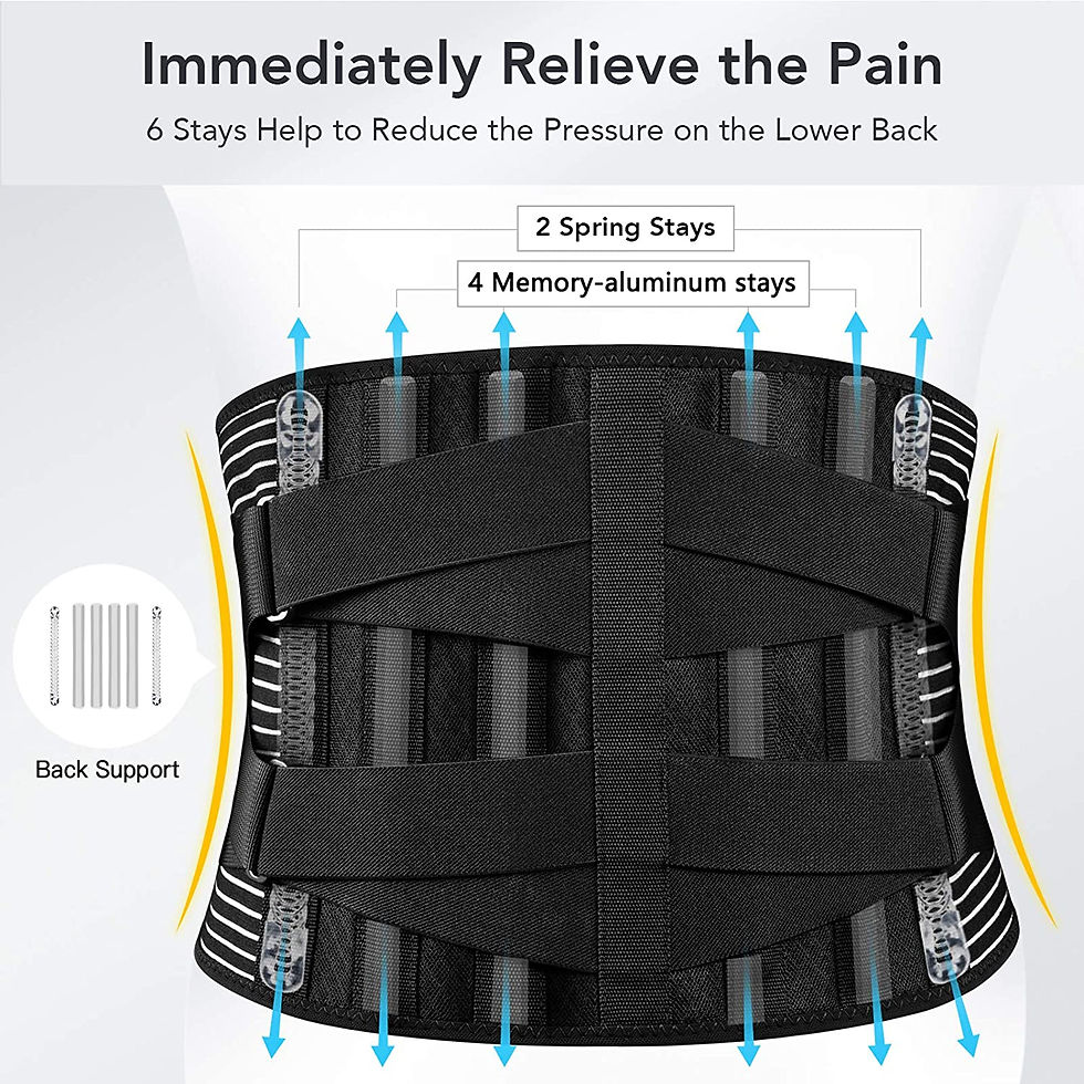 Thumbnail: 6 back supports, non-slip lumbar support straps
