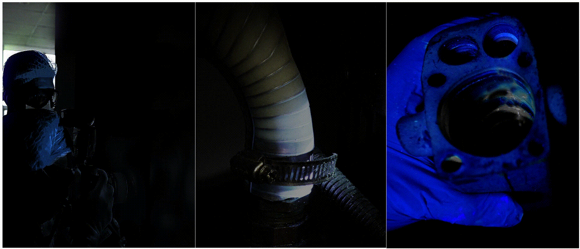 Inspecting pipes and auto parts with UV light.gif