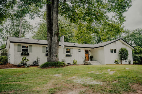 A white brick house