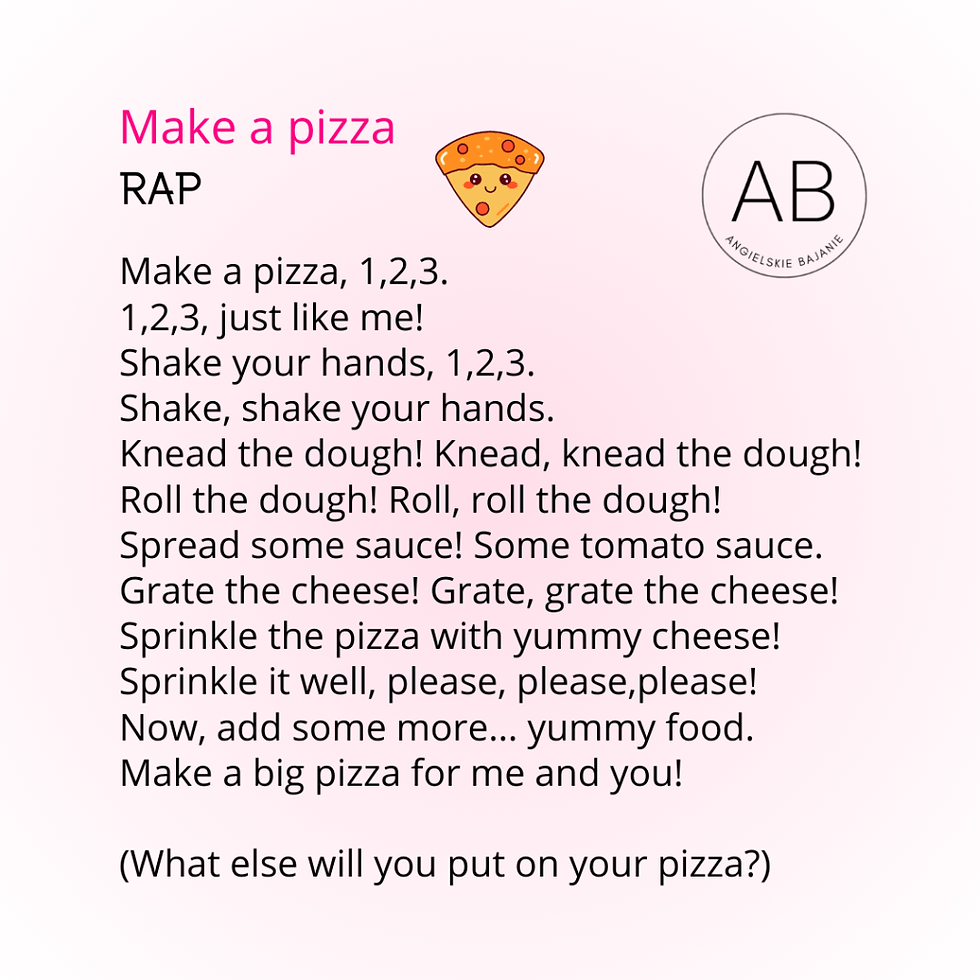 Angielska rymowanka – wierszyk dla dzieci Pizza Rap