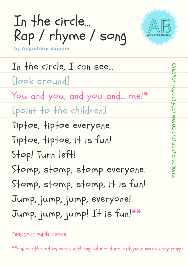Wierszyk Circle time - rhyme