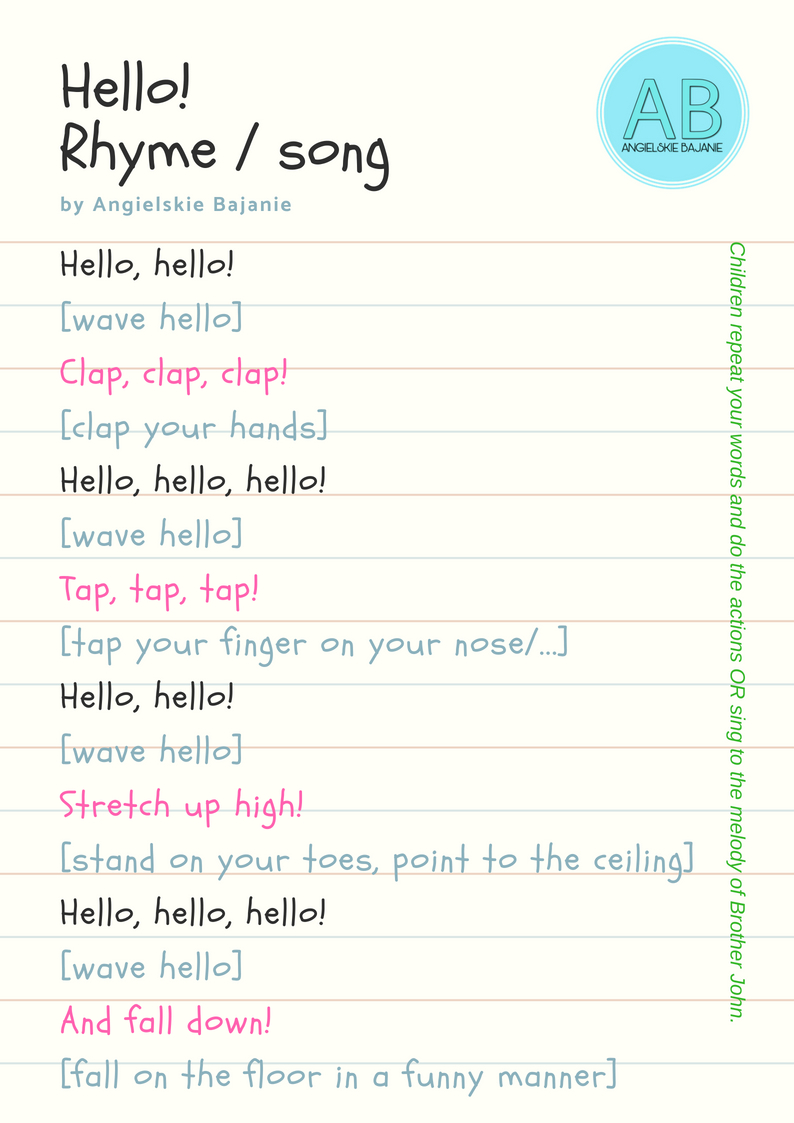 Wierszyk hello - rhyme