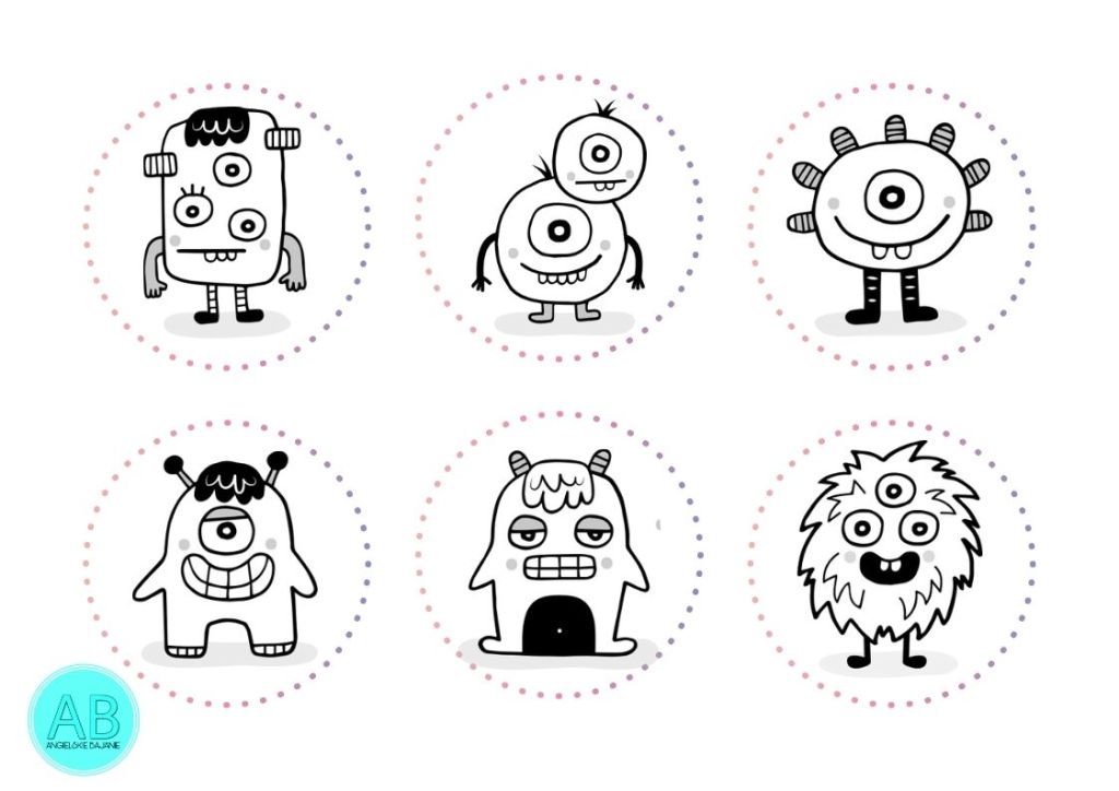 Black & white monsters Halloween