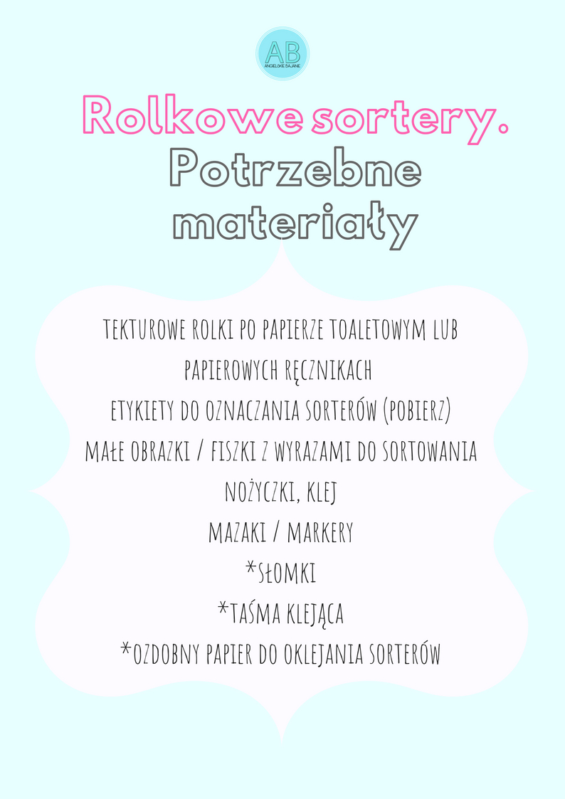 sortery - lista materiałów