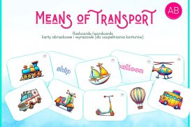 Pojazdy transport karty obrazkowe
