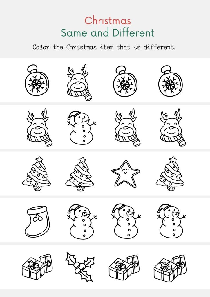 printable Christmas worksheets