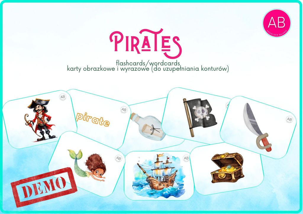 Pirates: free printable flashcards