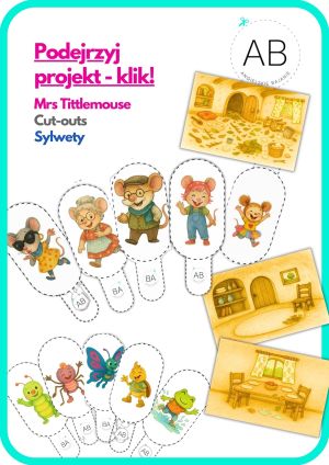 Mrs Tittlemouse sprząta – kukiełki do druku – printable puppets