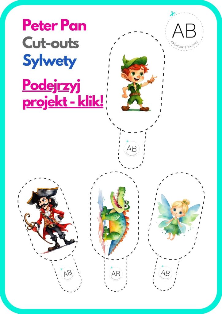 Piotruś Pan – kukiełki do druku – Peter Pan printable puppets