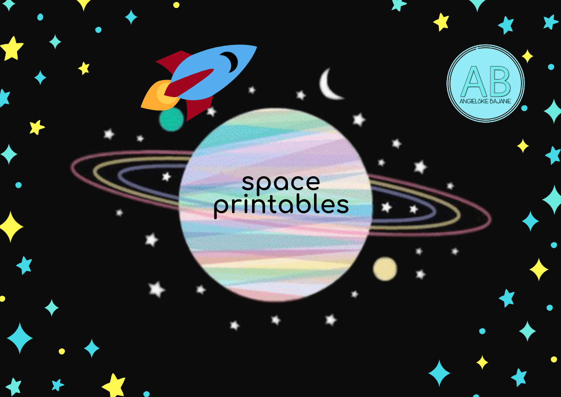 Karty obrazkowe Kosmos, Księżyc, Gwiazdy, Astronauta, kosmita, planety
