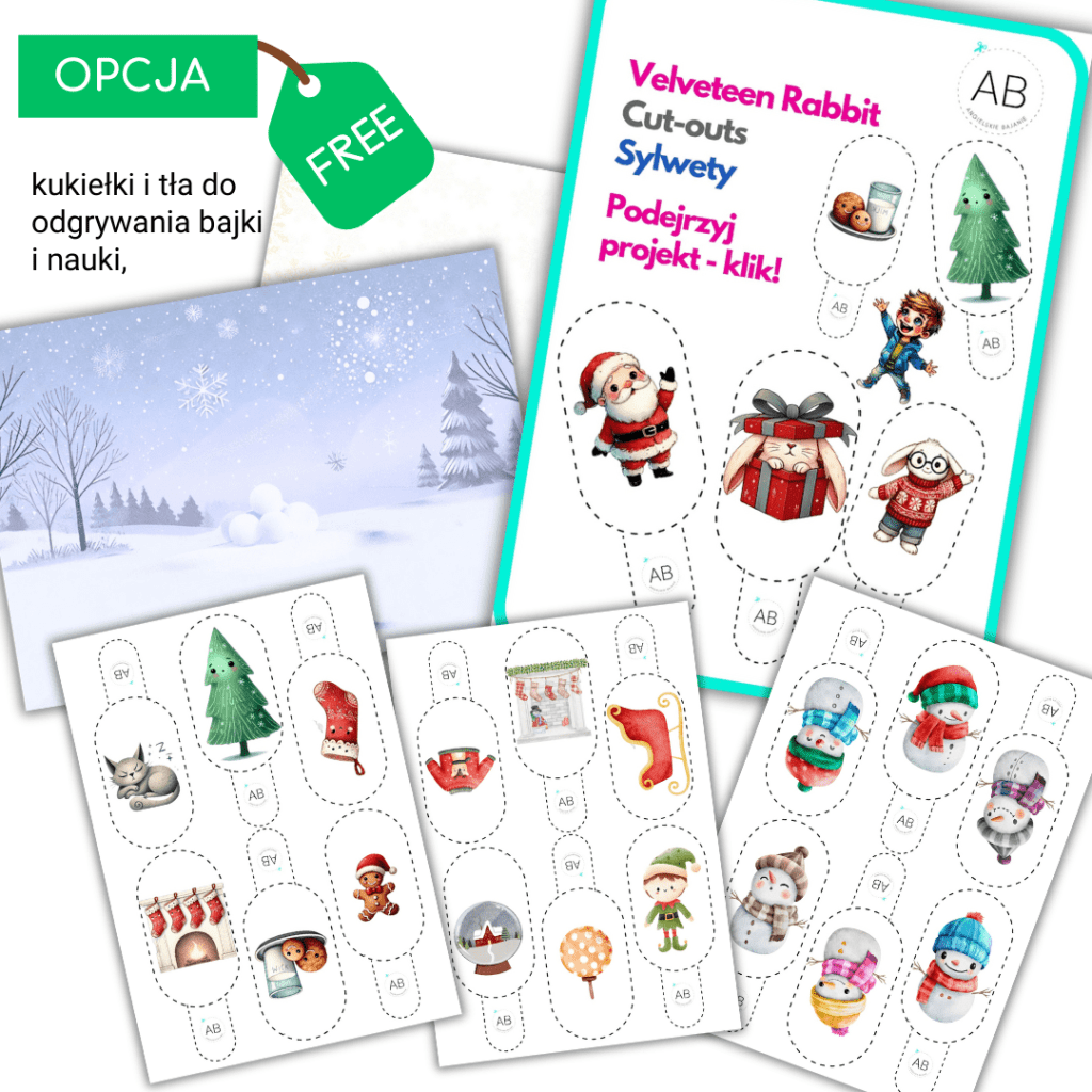 Bajaniowe Święta z Velveteen Rabbit – kukiełki do druku – printable puppets