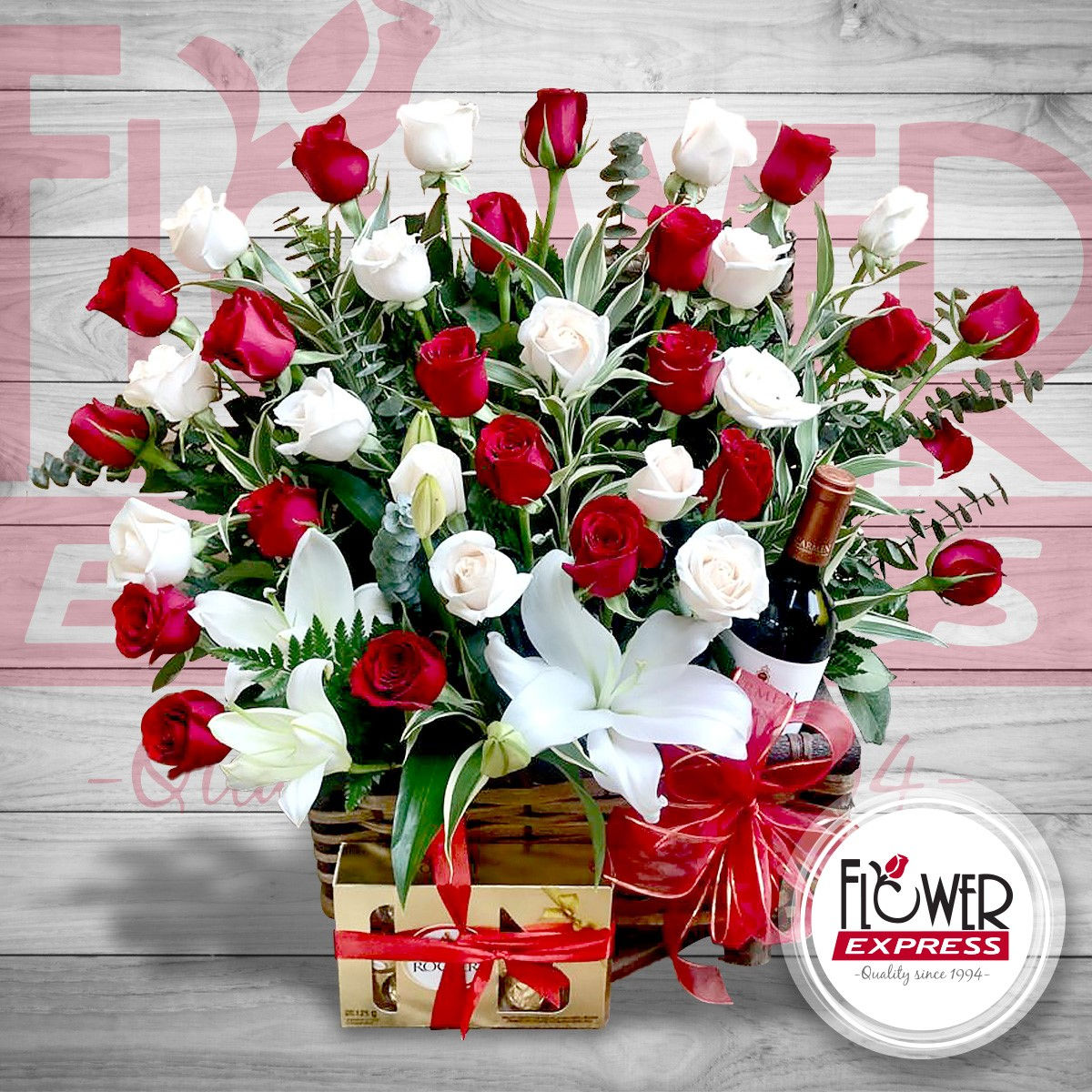 Chest of 36 Roses R&W Ferrero & Wine