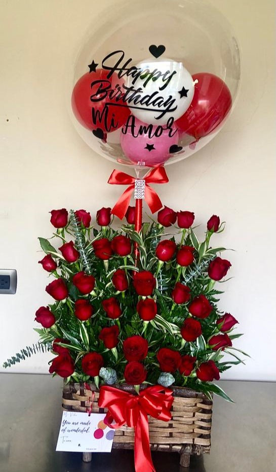 Miniatura: Cofre 36 Rosas & Globo Burbuja