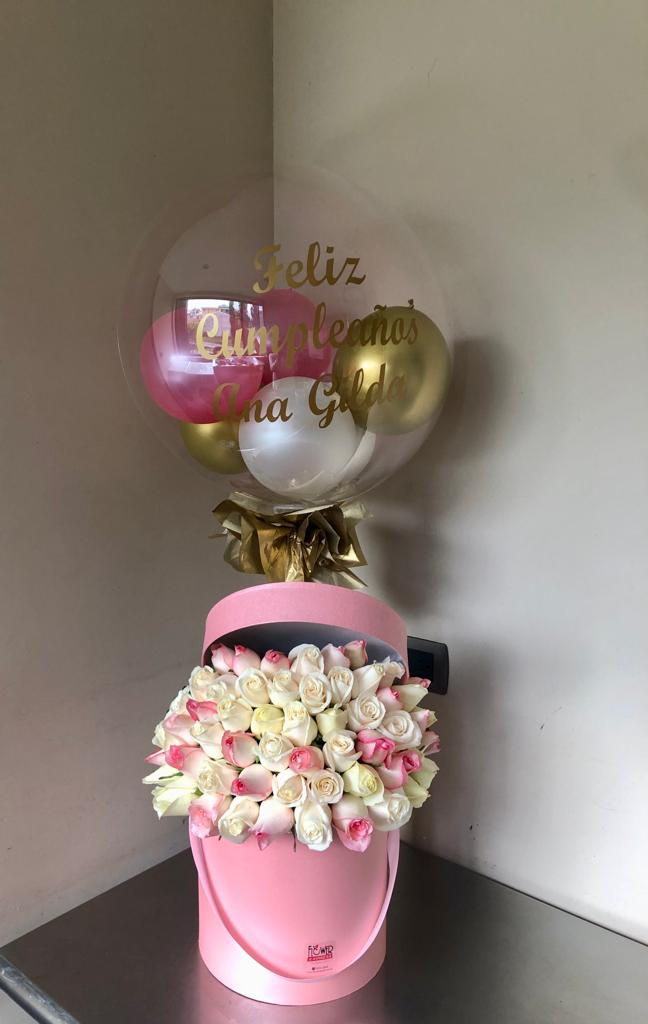 Thumbnail: Pink Pearl Tall Chapeau Box & Balloon