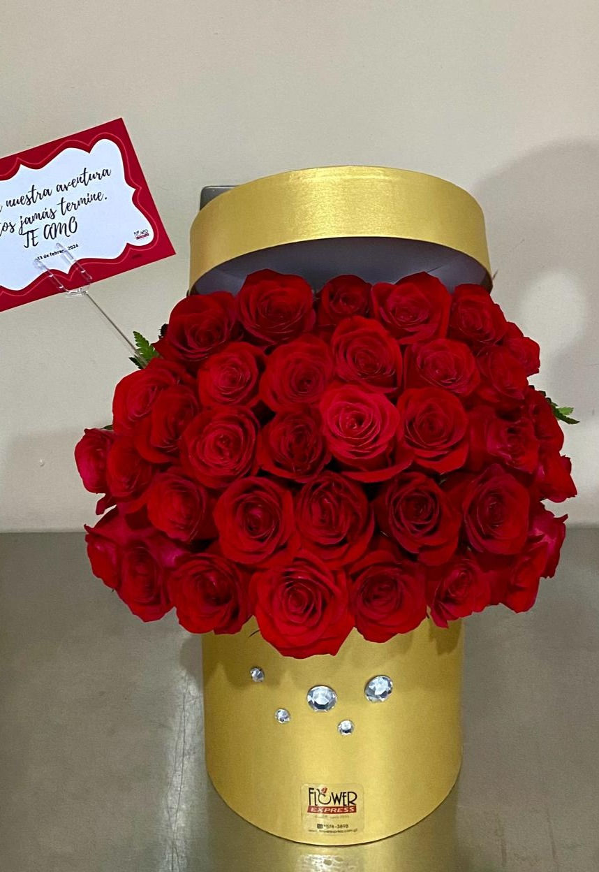 Thumbnail: Gold Petite Chapeau Box Red