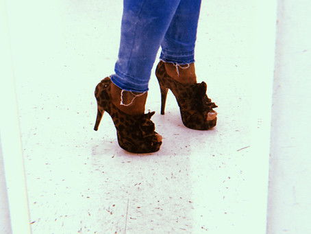 in my heels.